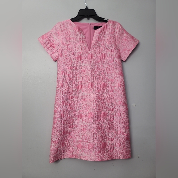 Abbey Glass Lulu Dress Pink Bubble Jacquard - Picture 5 of 6